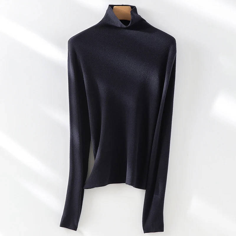 Damen Slim-Fit Feinstrick-Rollkragenpullover mit Stretch Nord Taschen