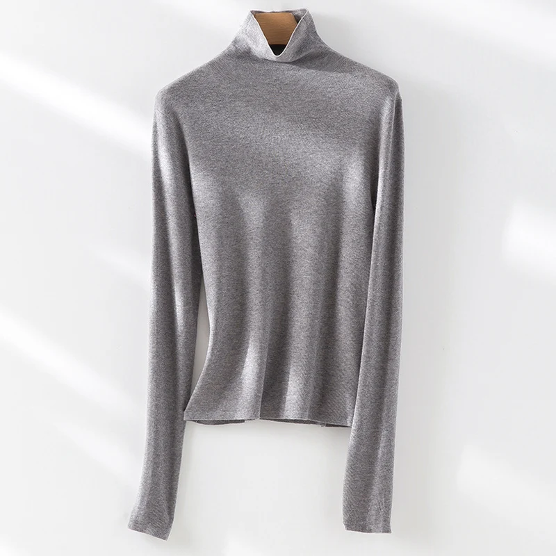 Damen Slim-Fit Feinstrick-Rollkragenpullover mit Stretch Nord Taschen