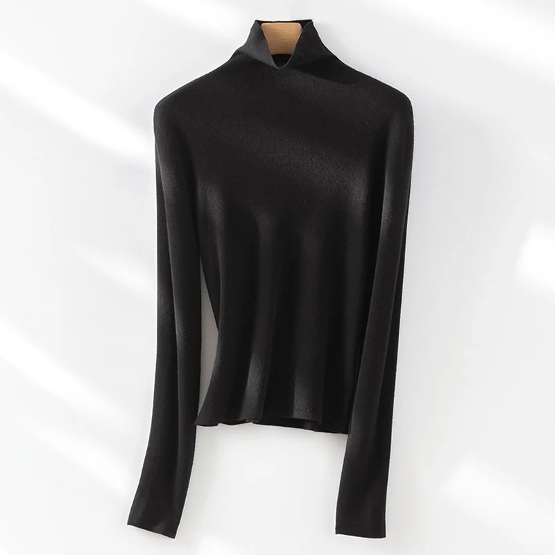Damen Slim-Fit Feinstrick-Rollkragenpullover mit Stretch Nord Taschen