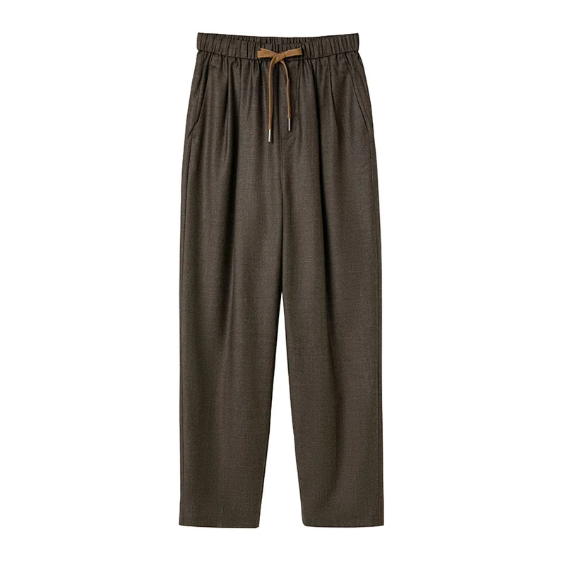 Damen Relaxed-Hose mit elastischem Bund, Tunnelzug und geradem Bein Nord Taschen