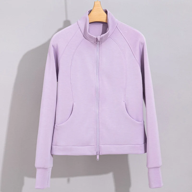 Damen Performance-Trainingsjacke mit Stehkragen und Daumenloch Nord Taschen