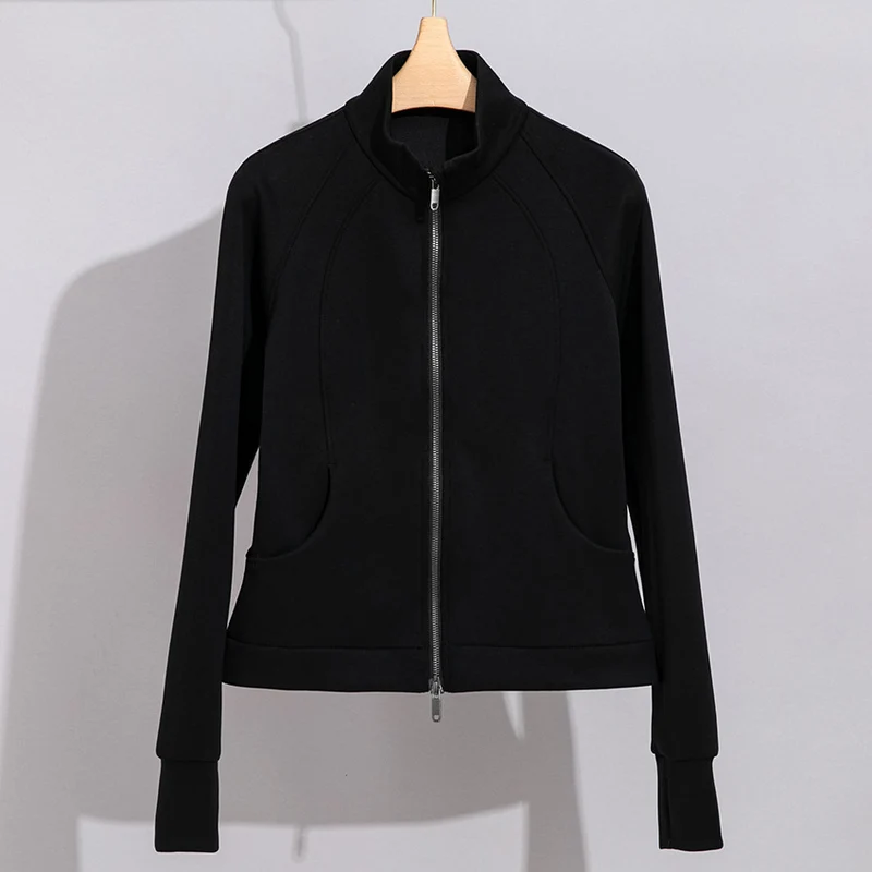 Damen Performance-Trainingsjacke mit Stehkragen und Daumenloch Nord Taschen