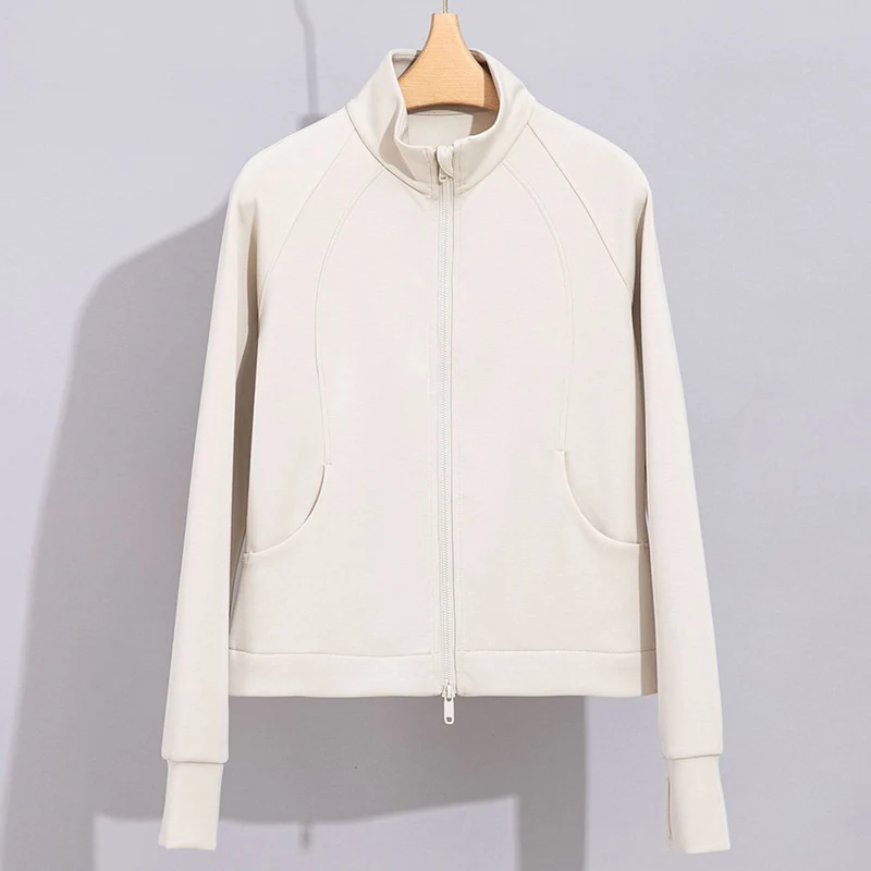 Damen Performance-Trainingsjacke mit Stehkragen und Daumenloch Nord Taschen