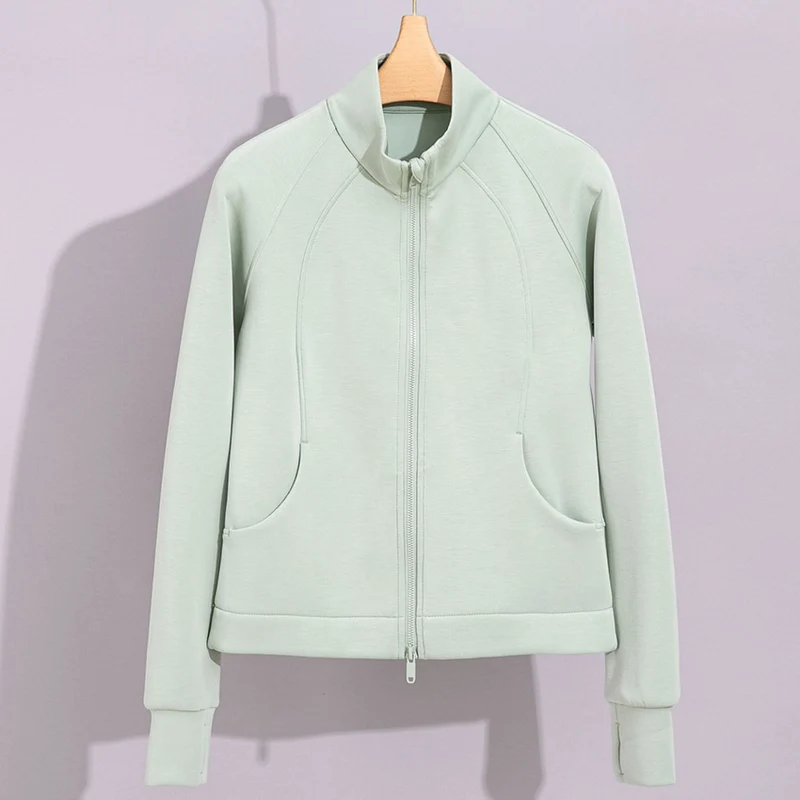 Damen Performance-Trainingsjacke mit Stehkragen und Daumenloch Nord Taschen