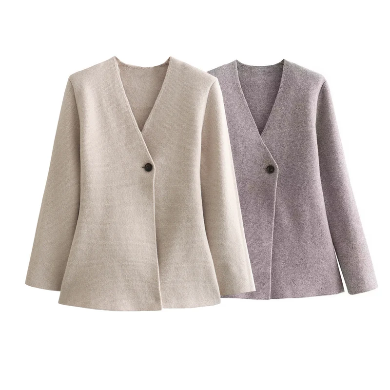 Damen Taillierter Peplum-Blazer-Mantel mit figurformender Silhouette und Ein-Knopf-Verschluss Nord Taschen