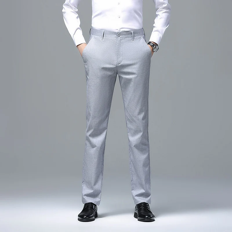 Herren Schmale Chino-Businesshose mit Bügelfalte und leichtem Stretch Nord Taschen