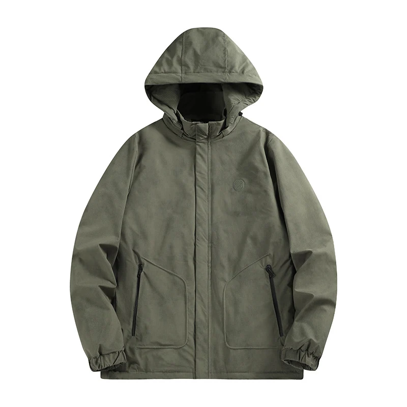 Herren Wasserdichte Kapuzen-Softshelljacke mit mattierter Oberfläche und verdecktem Reißverschluss Nord Taschen