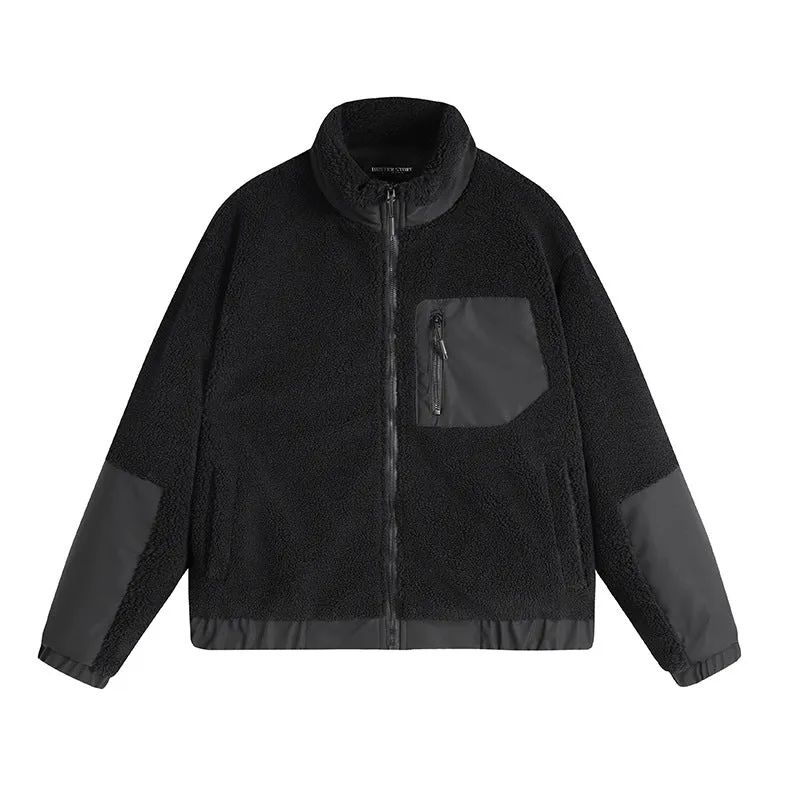 Herren Thermo-Sherpa-Fleecejacke mit Reißverschluss, Brusttasche und verstärkten Ellenbogen Nord Taschen