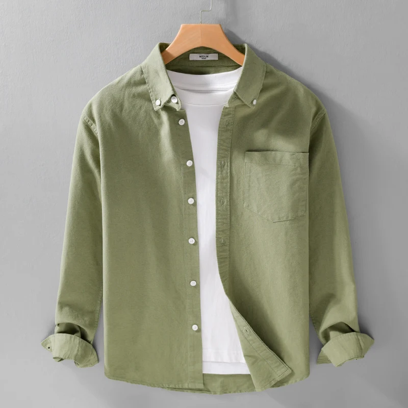 Herren Soft-Touch Layering-Hemd aus Baumwoll-Oxford mit Innenshirt, Kentkragen und Brusttasche Nord Taschen