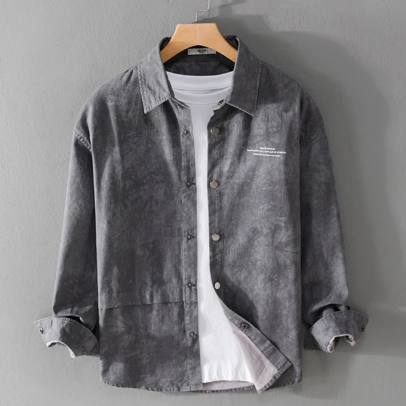 Herren Samtiges Cord-Overshirt mit Druckknopfleiste und Relaxed-Fit Nord Taschen