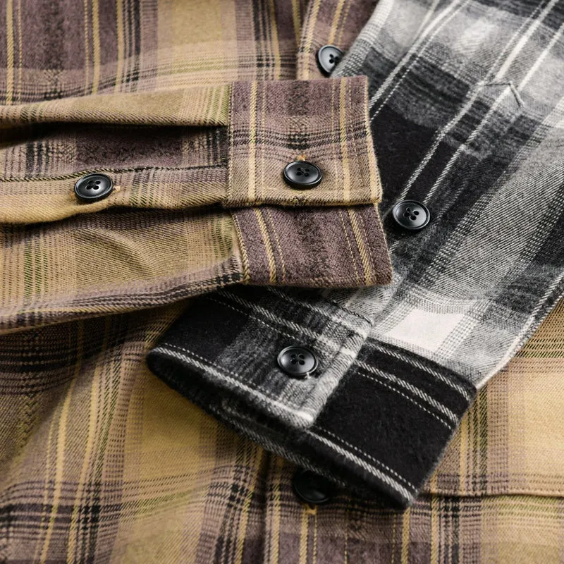Herren Kariertes Flanell‑Hemdjacke im Overshirt‑Stil mit weich gebürsteter Oberfläche Nord Taschen