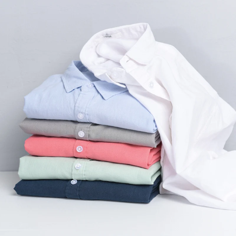Herren Leinenmix-Layering-Overshirt mit Kentkragen, gerundetem Saum und Soft‑Touch Nord Taschen