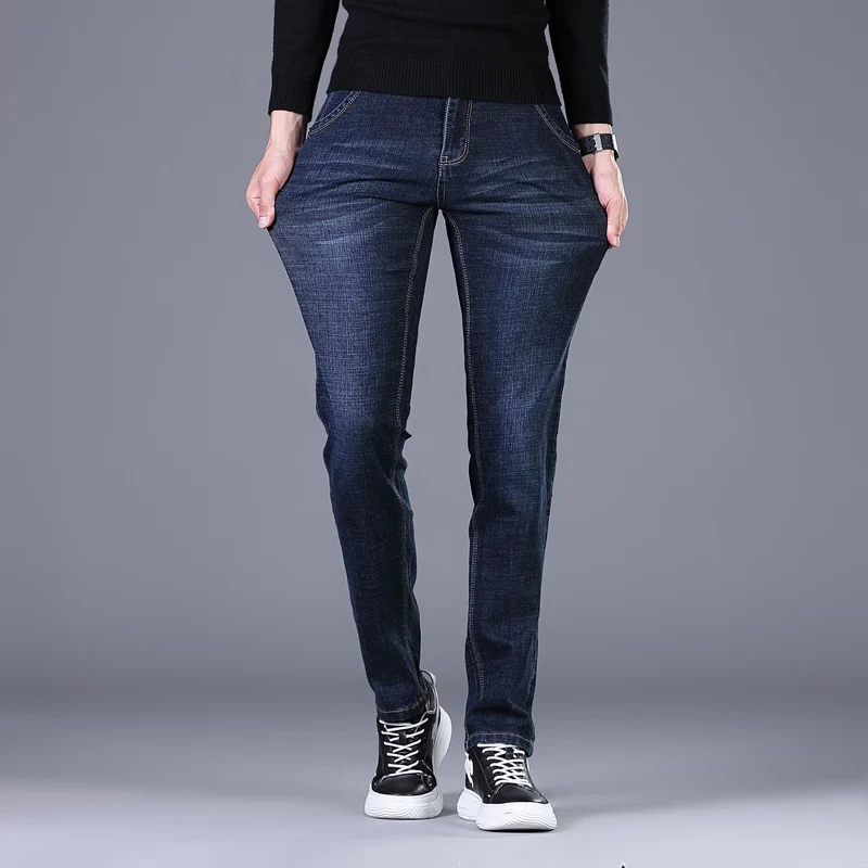 Damen Elastische Slim‑Straight-Jeans mit hohem Komfortbund Nord Taschen