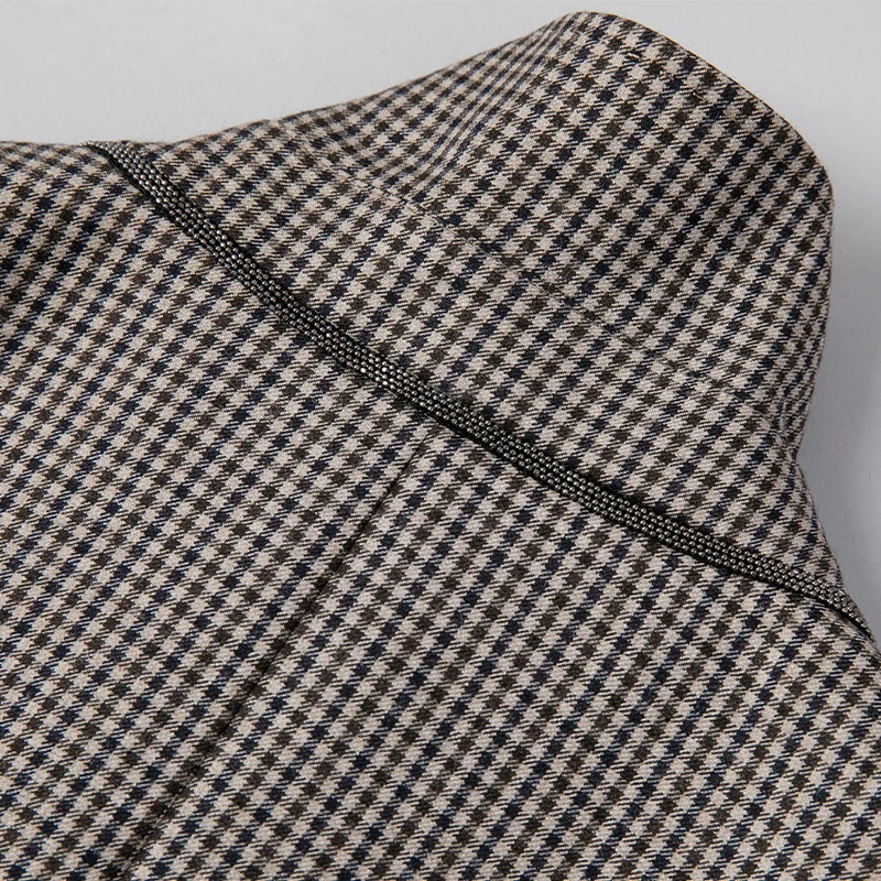 Damen Oversized Hahnentritt-Blazer mit Reverskragen und legerer Silhouette Nord Taschen