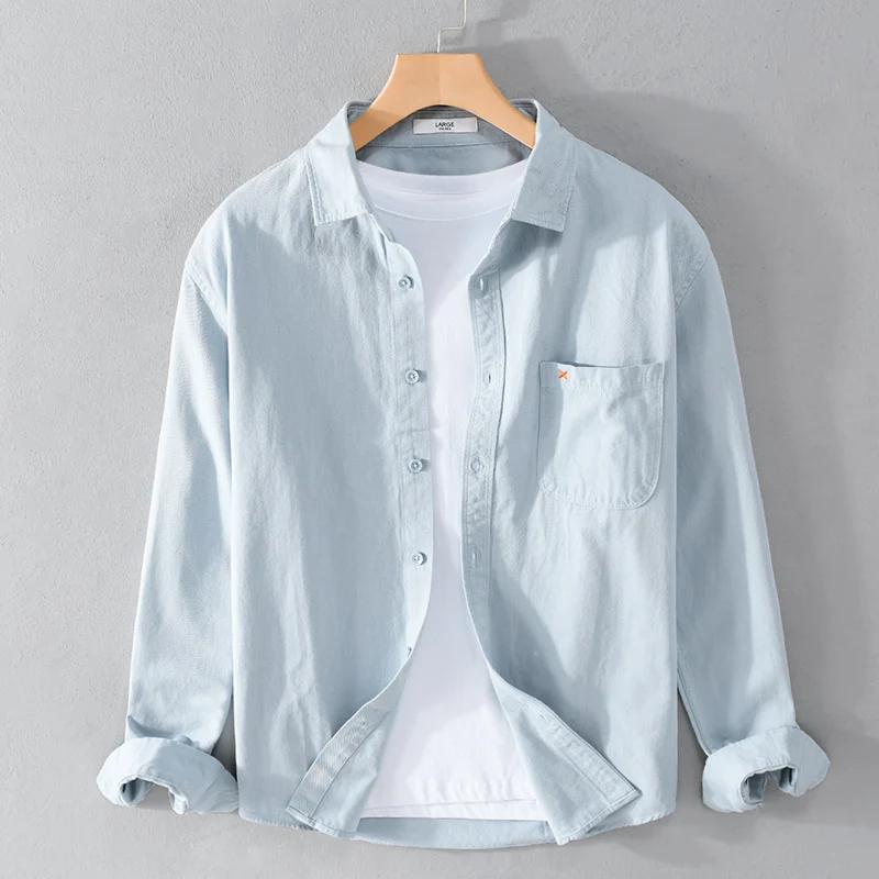 Herren Leichtes Baumwoll-Overshirt im Relaxed-Fit mit Brusttasche Nord Taschen