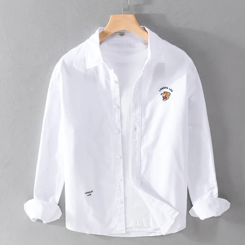 Herren Leichtes Baumwoll-Overshirt im Layering-Look mit Logostickerei und Kentkragen Nord Taschen