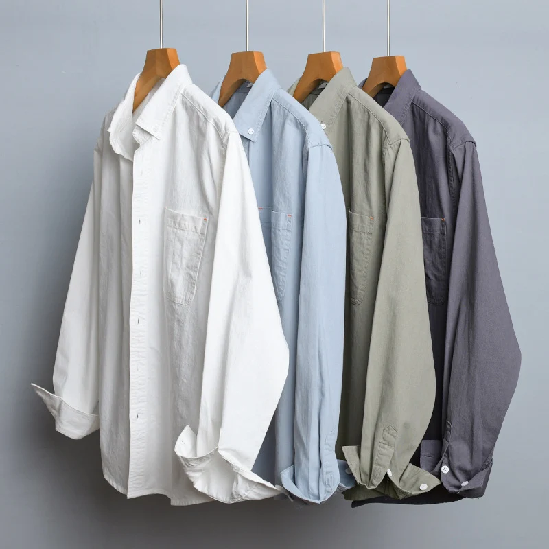 Herren Leichtes Baumwoll-Overshirt im Hemdjacken-Stil mit Brusttasche und Button-Down-Kragen Nord Taschen