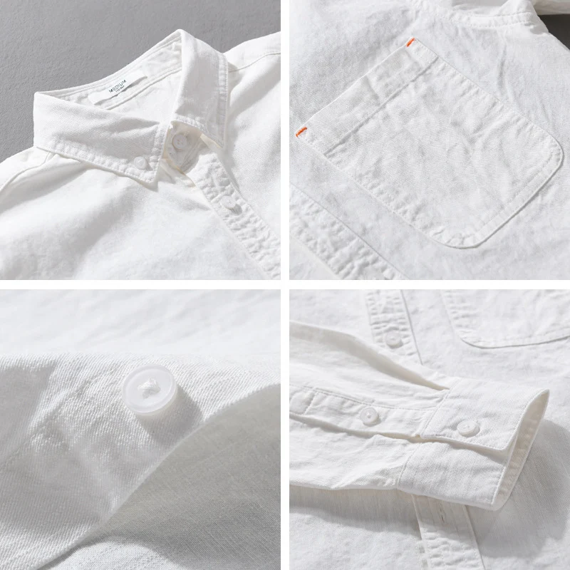 Herren Leichtes Baumwoll-Overshirt im Hemdjacken-Stil mit Brusttasche und Button-Down-Kragen Nord Taschen