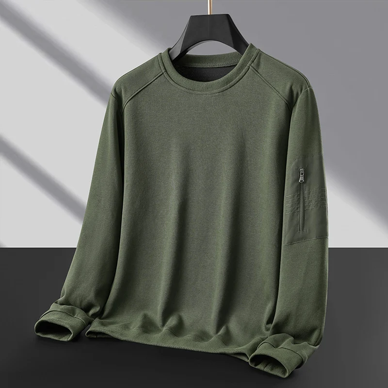 Herren Rundhals‑Sweatshirt mit Reißverschluss‑Ärmeltasche und funktionaler Jersey‑Qualität Nord Taschen