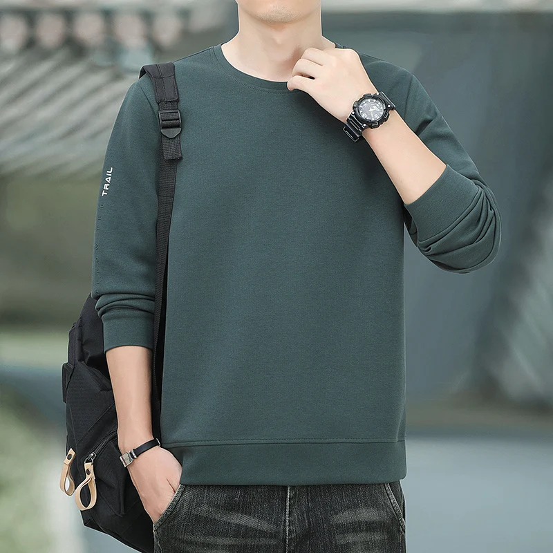 Herren Rundhals-Sweatshirt mit angerauter Innenseite und schmalem Saum Nord Taschen