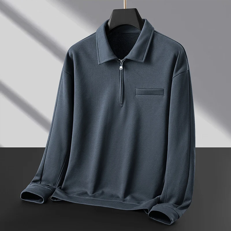 Herren Polo‑Sweatshirt mit halbem Reißverschluss und wärmendem Fleece-Innenfutter Nord Taschen