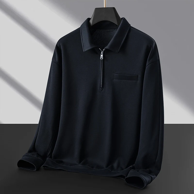 Herren Polo‑Sweatshirt mit halbem Reißverschluss und wärmendem Fleece-Innenfutter Nord Taschen
