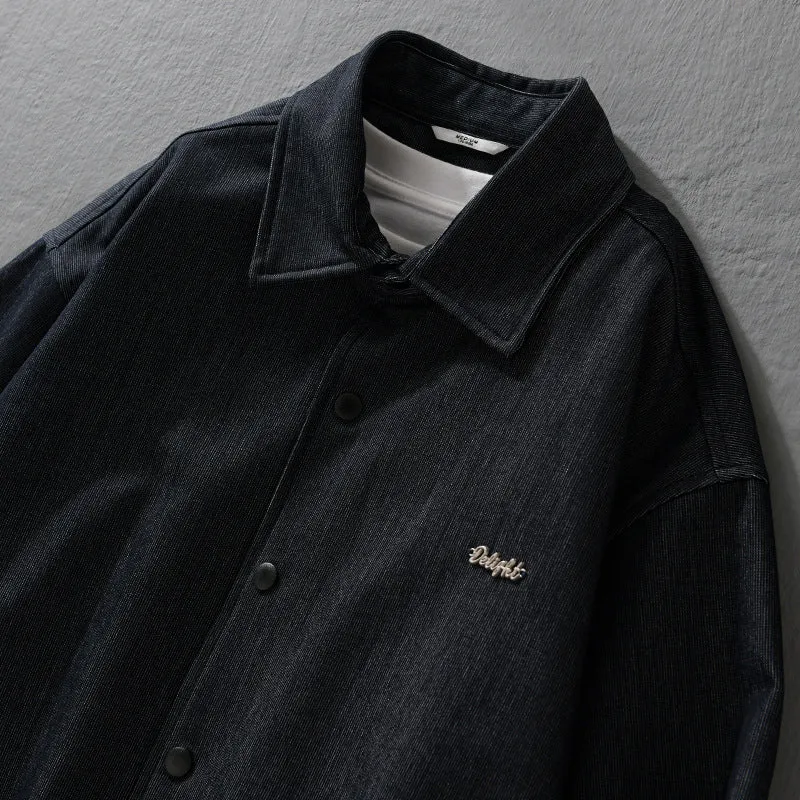 Herren Jeansjacke mit Druckknöpfen und elastischem Saum Nord Taschen