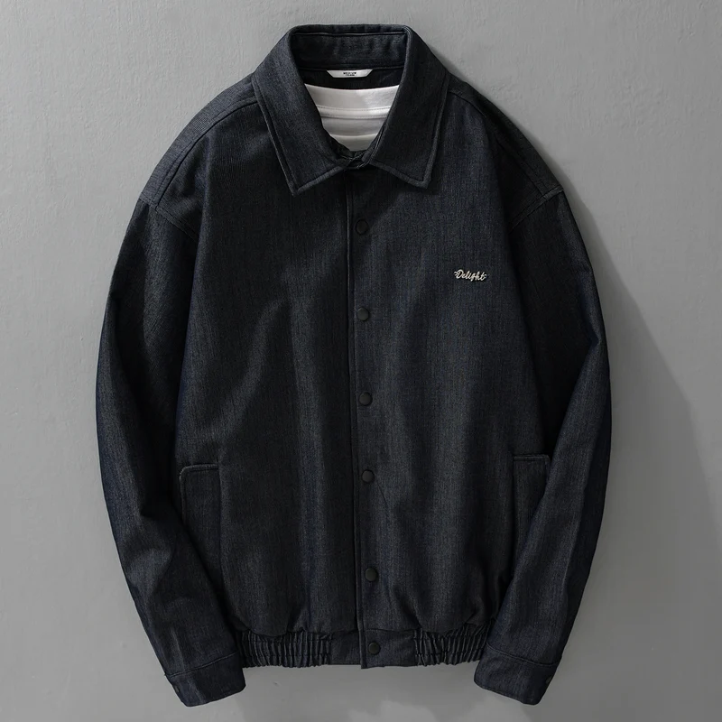 Herren Jeansjacke mit Druckknöpfen und elastischem Saum Nord Taschen