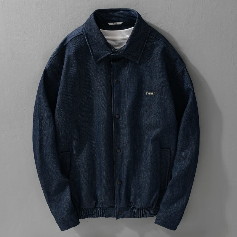 Herren Jeansjacke mit Druckknöpfen und elastischem Saum Nord Taschen