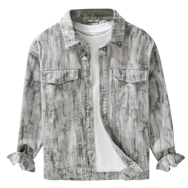 Herren Jeansjacke im Acid‑Wash Look mit Oversize‑Schnitt Nord Taschen