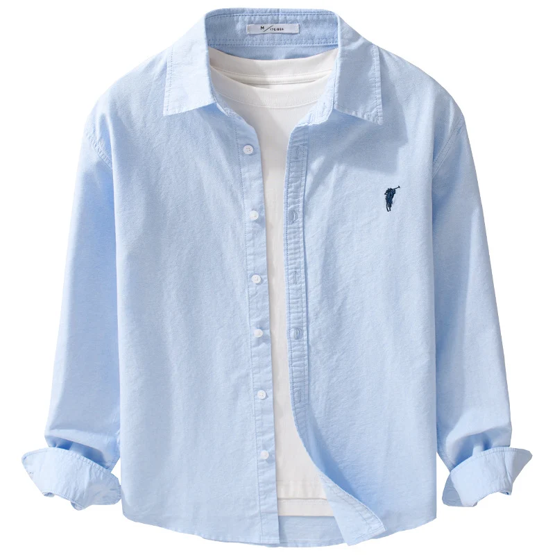 Herren Leichtes Oxford-Hemd Relaxed-Fit mit dezenter Bruststickerei und weicher Vintage-Waschung Nord Taschen
