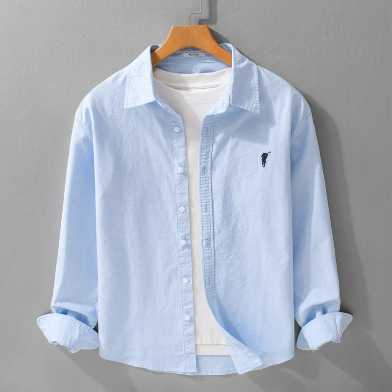 Herren Leichtes Oxford-Hemd Relaxed-Fit mit dezenter Bruststickerei und weicher Vintage-Waschung Nord Taschen
