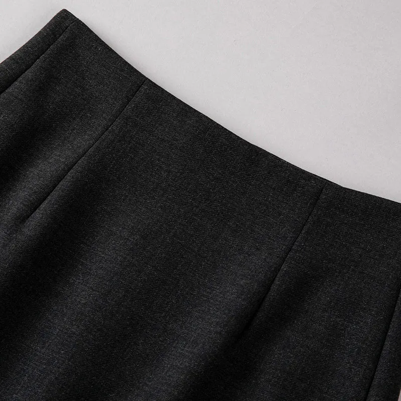 Damen Maxirock aus Feinstrick mit geradem Fall und hoher Taille Nord Taschen