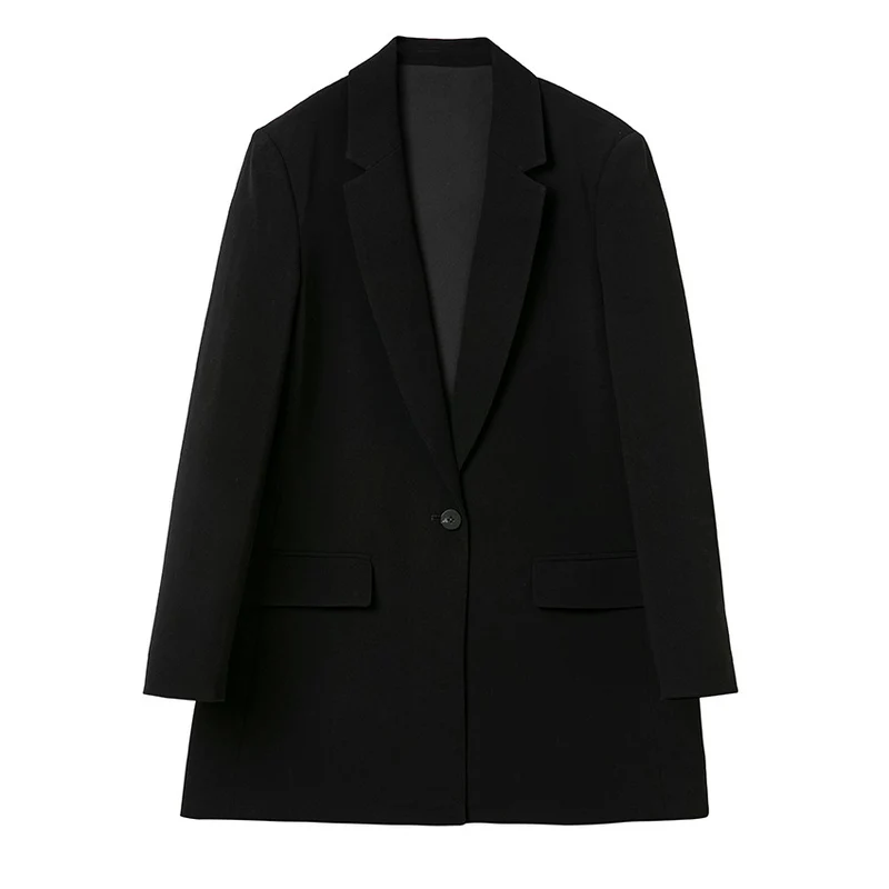 Damen Longline-Blazer mit geradem Schnitt und dezenten Pattentaschen Nord Taschen