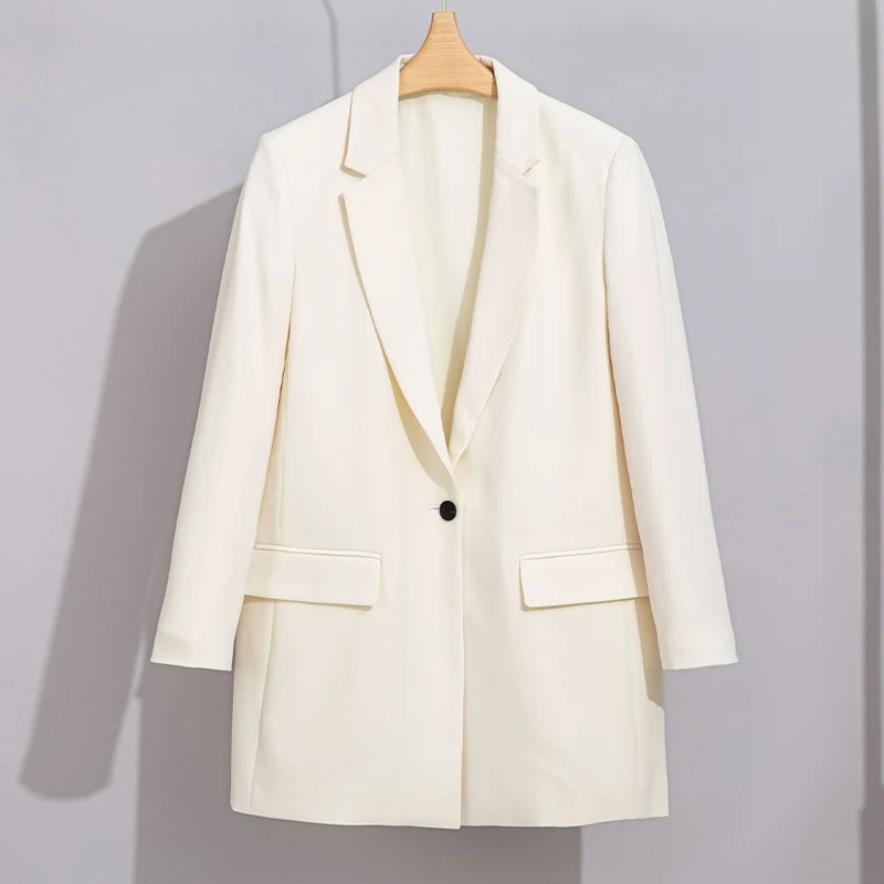 Damen Longline-Blazer mit geradem Schnitt und dezenten Pattentaschen Nord Taschen