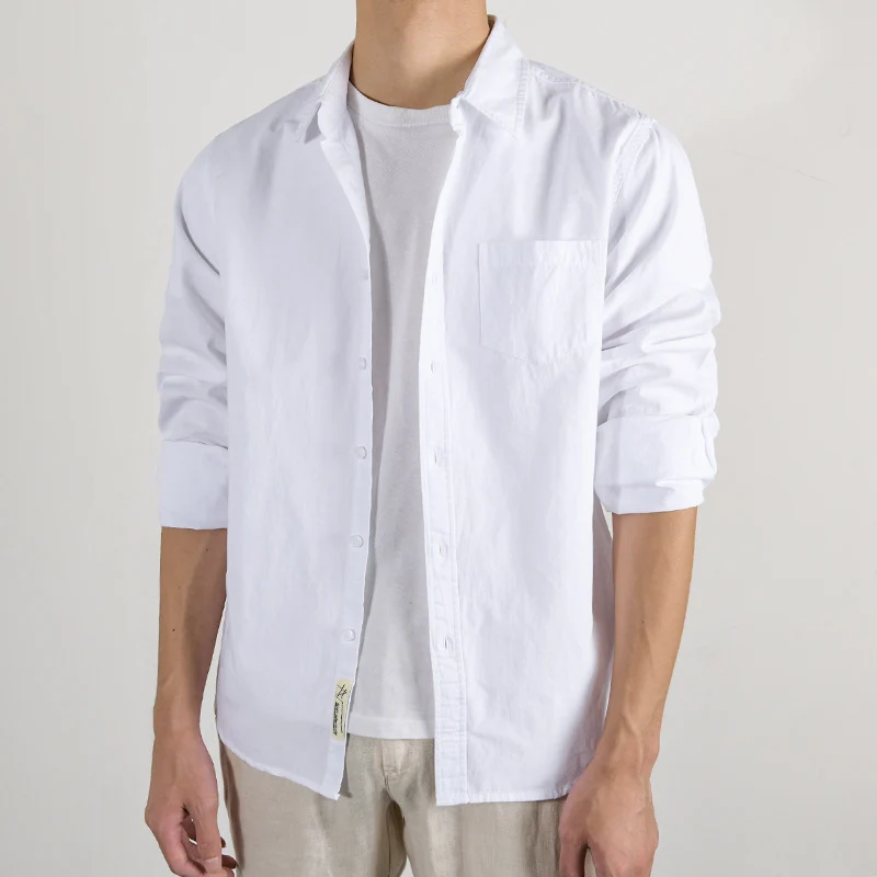 Herren Leichtes Baumwoll‑Leinen Overshirt mit Brusttasche und Relaxed‑Fit Nord Taschen