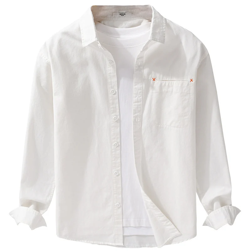 Herren Leichtes Baumwoll-Layering-Overshirt mit tonaler Brusttasche und Soft‑Touch‑Finish Nord Taschen