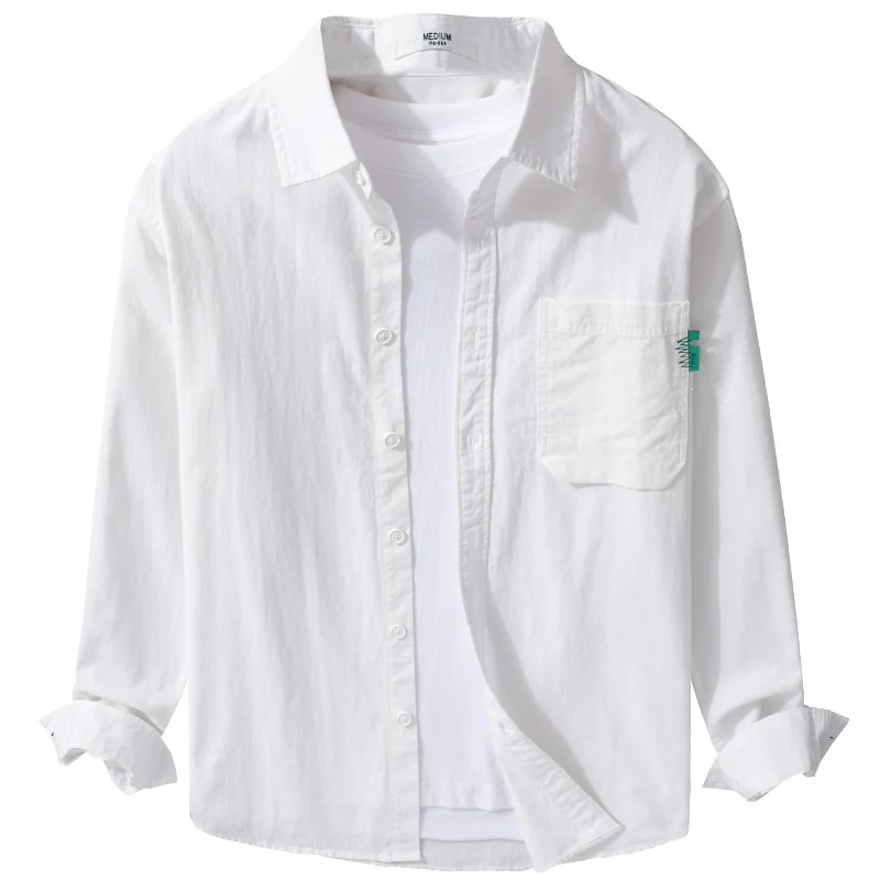 Herren Leichtes Baumwoll-Layering-Overshirt mit Brusttasche und Kentkragen Nord Taschen
