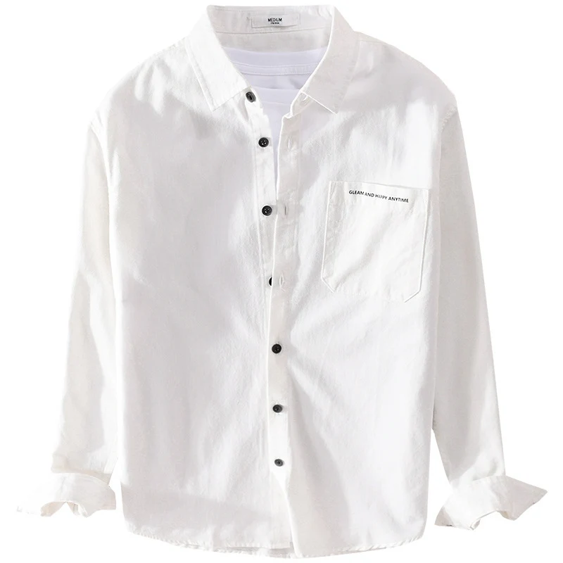 Herren Leichtes Baumwoll-Langarmhemd im Overshirt‑Stil mit Pattentasche und kontrastreichen Knöpfen Nord Taschen
