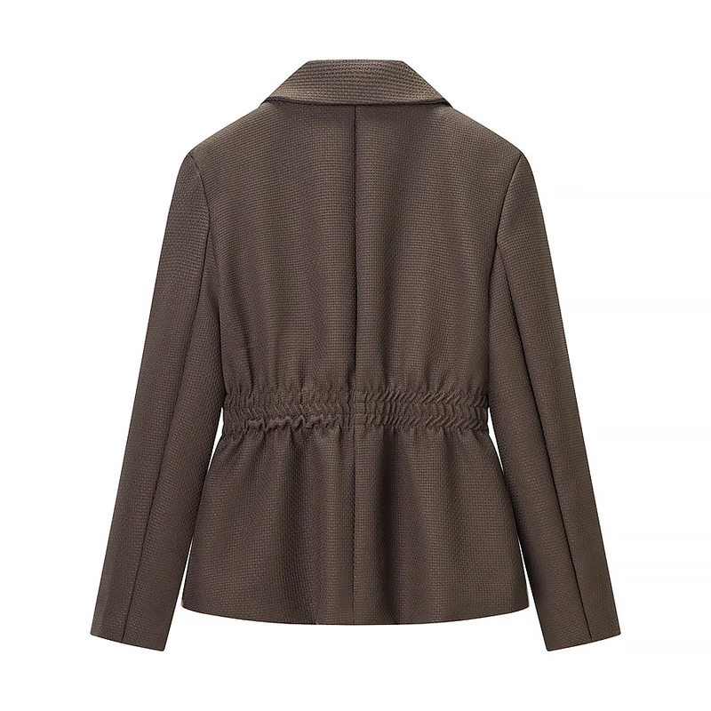 Damen Taillierter Blazer mit geraffter Taillenpartie und strukturierter Weboptik Nord Taschen
