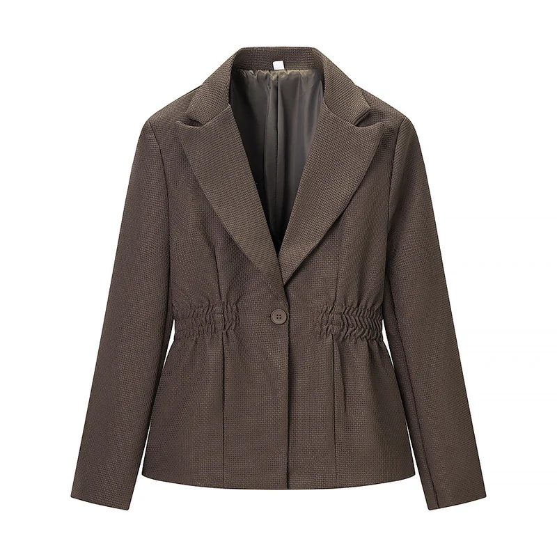 Damen Taillierter Blazer mit geraffter Taillenpartie und strukturierter Weboptik Nord Taschen