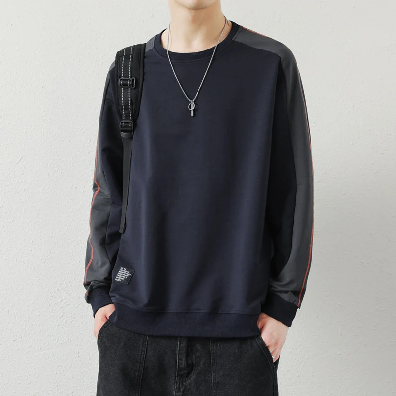 Herren Oversize-Sweatshirt mit kontrastierenden Ärmeln, Flachnaht-Details und Rippbündchen Nord Taschen