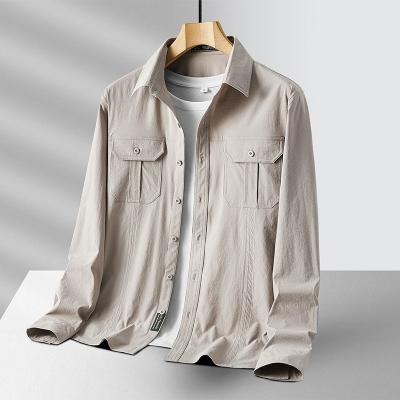 Herren Outdoor-Hemd mit Brustklappen, Ripstop-Gewebe und Regular-Fit Nord Taschen
