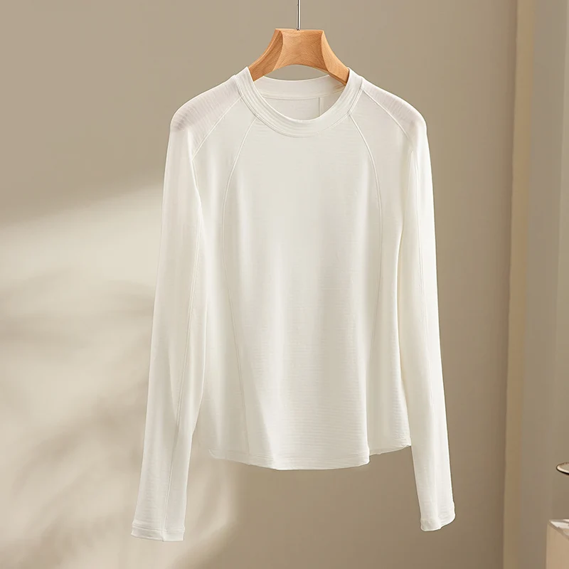 Damen Leichtes Longsleeve-Feinstrickshirt mit Raglanärmeln und Rundhalsausschnitt Nord Taschen