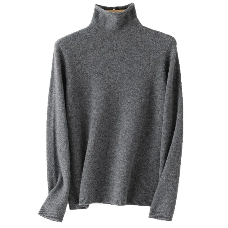 Damen Leichter Kaschmir-Mix Rollkragenpullover mit feinem Soft-Finish und schmaler Silhouette Nord Taschen