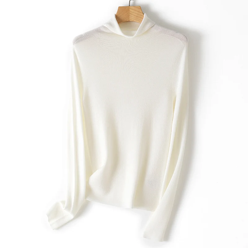 Damen Leichter Feinstrick-Rollkragenpullover mit fließender Passform Nord Taschen