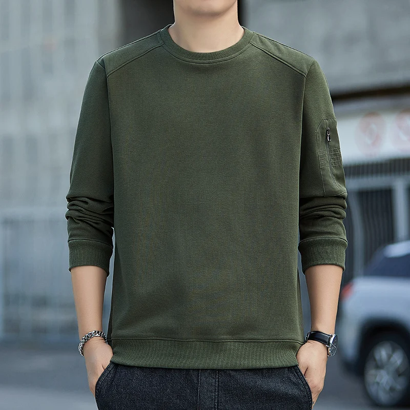 Herren Minimalistisches Sweatshirt mit Raglanärmeln und Reißverschluss-Ärmeltasche Nord Taschen