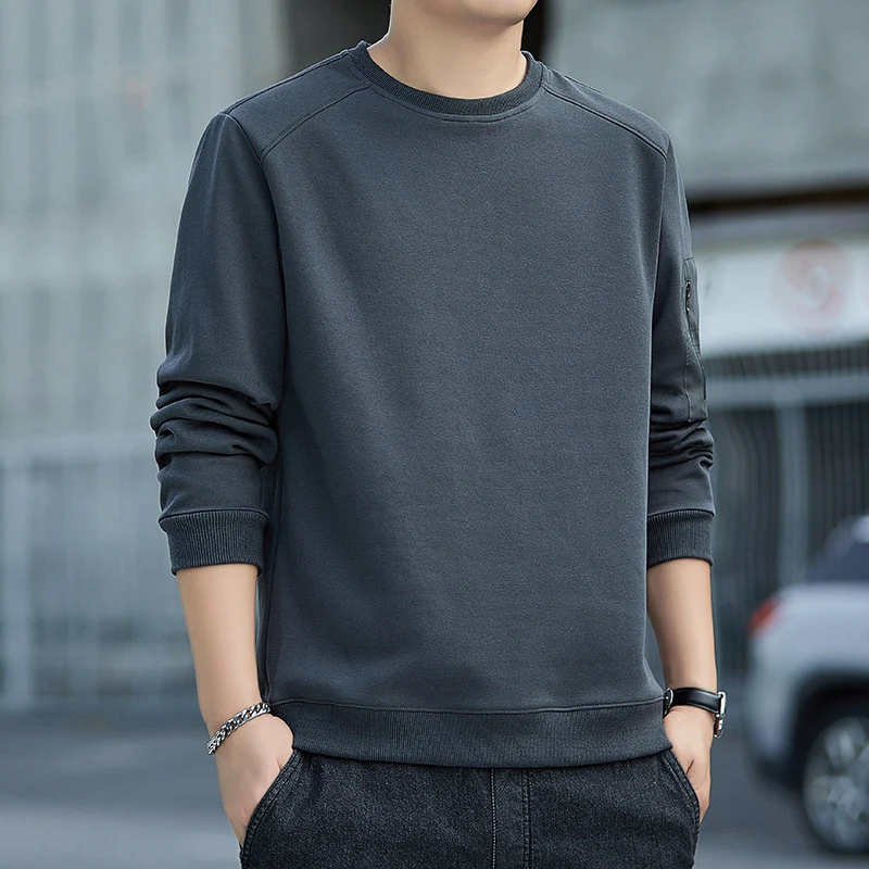 Herren Minimalistisches Sweatshirt mit Raglanärmeln und Reißverschluss-Ärmeltasche Nord Taschen