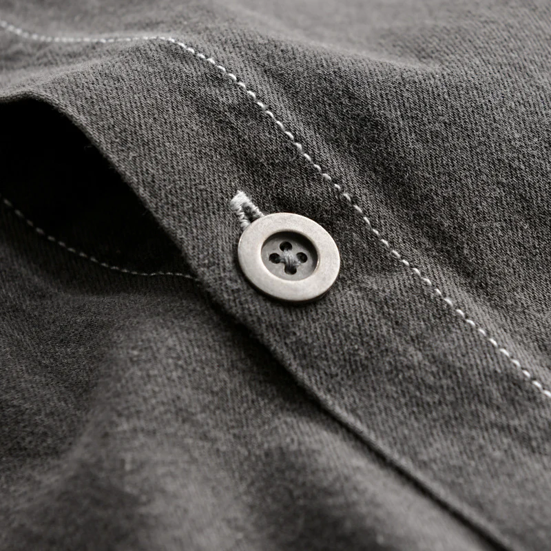 Herren Gewaschenes Denim-Overshirt im Workwear-Look mit Kontrastnähten Nord Taschen