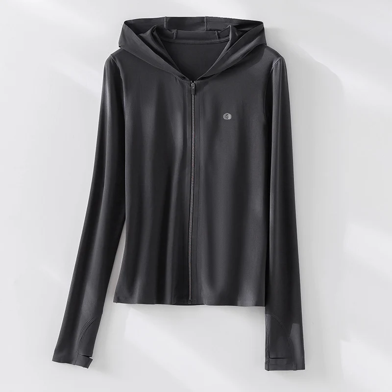 Damen Leichte Kapuzenjacke mit durchgehendem Reißverschluss, Slim‑Fit und Daumenloch Nord Taschen
